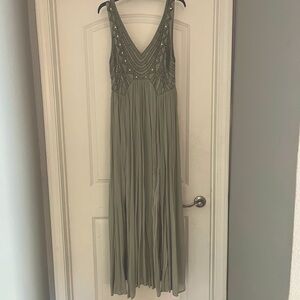 Free People embellished green maxi dress size 6